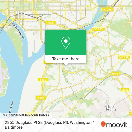 Mapa de 2855 Douglass Pl SE (Douglass Pl), Washington, DC 20020
