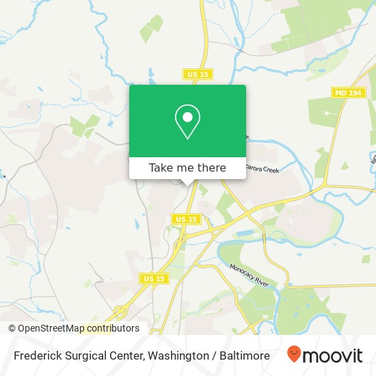 Mapa de Frederick Surgical Center, 45 Thomas Johnson Dr