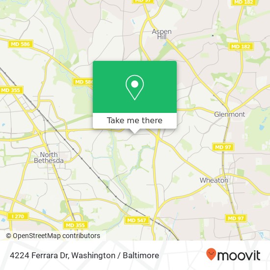 Mapa de 4224 Ferrara Dr, Silver Spring, MD 20906