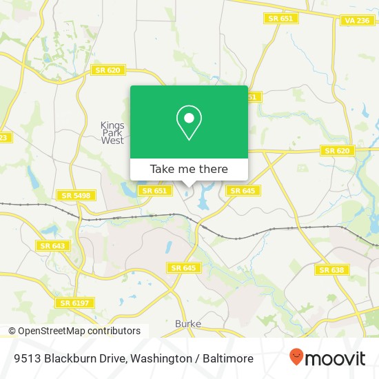 Mapa de 9513 Blackburn Drive, 9513 Blackburn Dr, Burke, VA 22015, USA