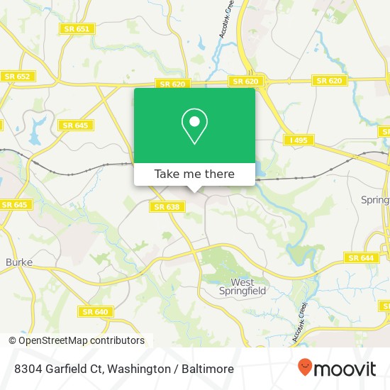 Mapa de 8304 Garfield Ct, Springfield, VA 22152