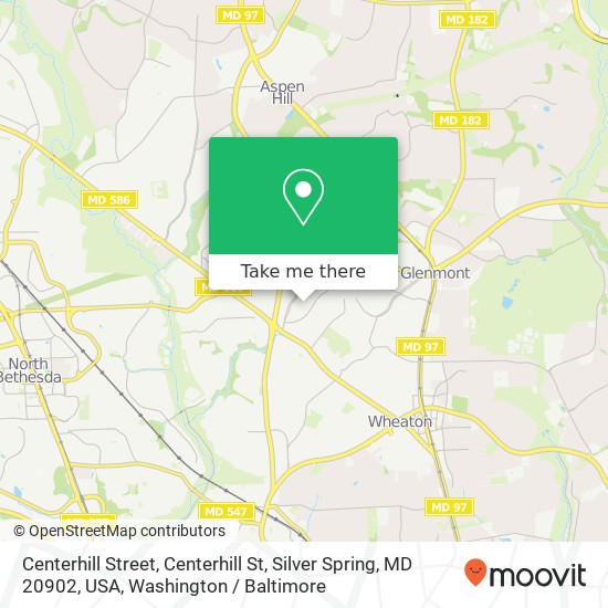 Mapa de Centerhill Street, Centerhill St, Silver Spring, MD 20902, USA