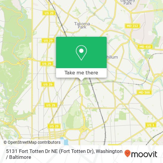 Mapa de 5131 Fort Totten Dr NE (Fort Totten Dr), Washington, DC 20011