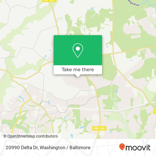 Mapa de 20990 Delta Dr, Gaithersburg, MD 20882