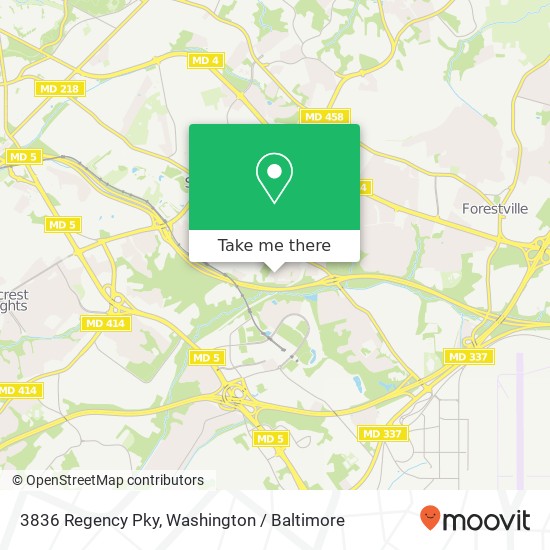 Mapa de 3836 Regency Pky, Suitland, MD 20746