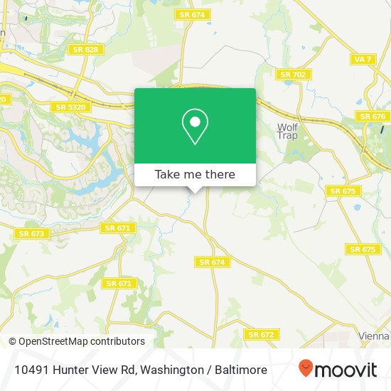 Mapa de 10491 Hunter View Rd, Vienna, VA 22181