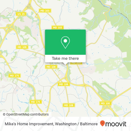 Mapa de Mike's Home Improvement, 8573 Falls Run Rd