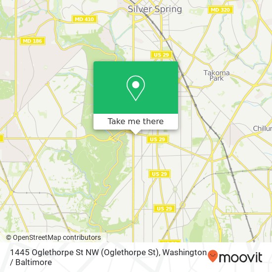 Mapa de 1445 Oglethorpe St NW (Oglethorpe St), Washington, DC 20011