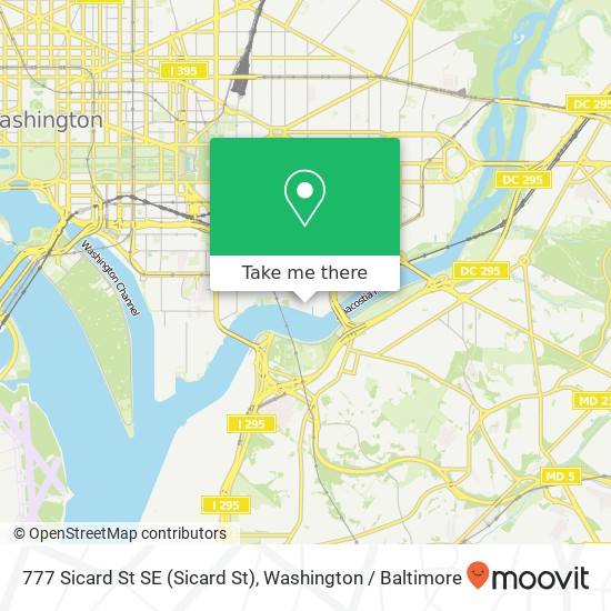Mapa de 777 Sicard St SE (Sicard St), Washington Navy Yard, DC 20374