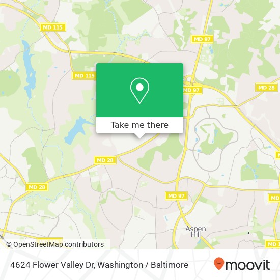 Mapa de 4624 Flower Valley Dr, Rockville, MD 20853