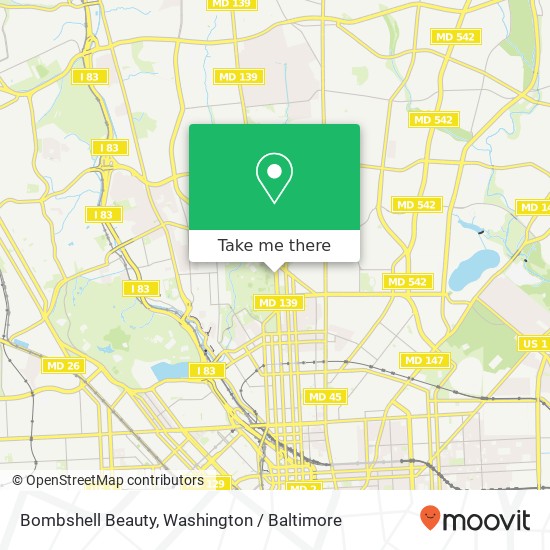 Mapa de Bombshell Beauty, 3510 N Charles St