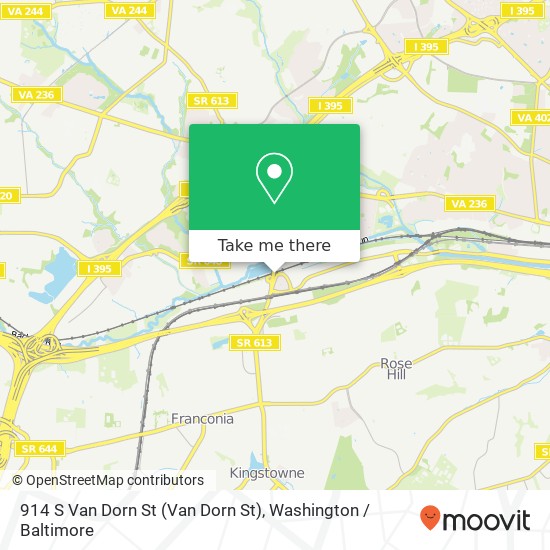 Mapa de 914 S Van Dorn St (Van Dorn St), Alexandria, VA 22304