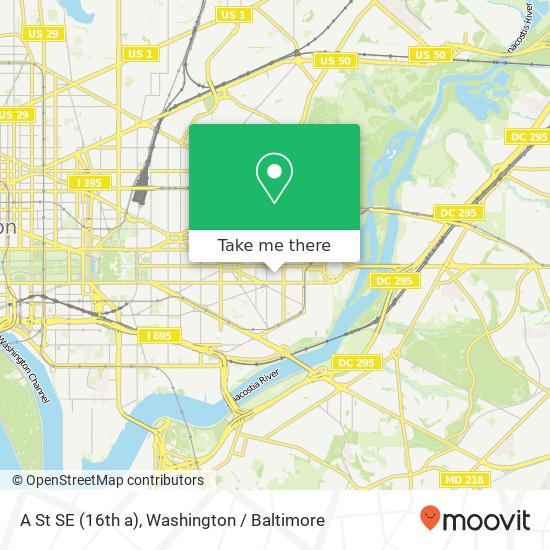Mapa de A St SE (16th a), Washington, DC 20003