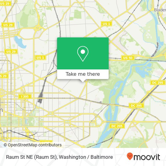 Mapa de Raum St NE (Raum St), Washington, DC 20002
