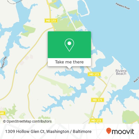 Mapa de 1309 Hollow Glen Ct, Curtis Bay, MD 21226