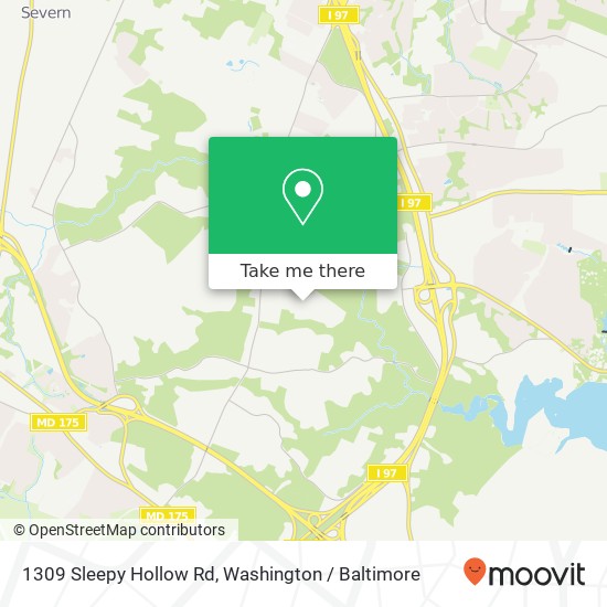 Mapa de 1309 Sleepy Hollow Rd, Severn, MD 21144