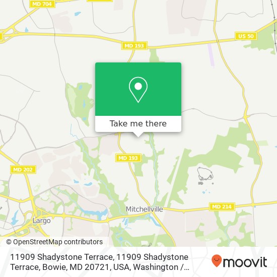 Mapa de 11909 Shadystone Terrace, 11909 Shadystone Terrace, Bowie, MD 20721, USA