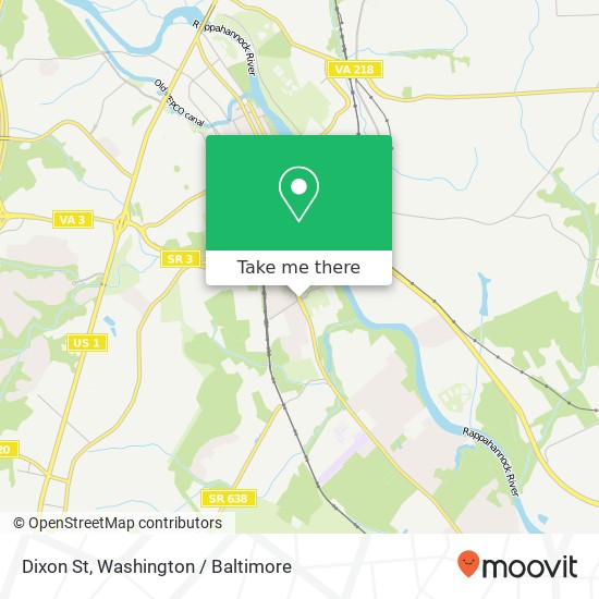 Mapa de Dixon St, Fredericksburg, VA 22401