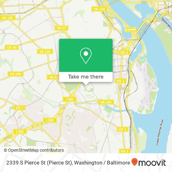 Mapa de 2339 S Pierce St (Pierce St), Arlington, VA 22202