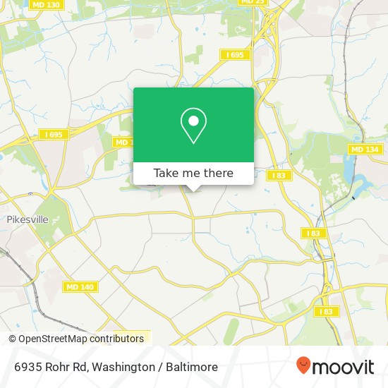 Mapa de 6935 Rohr Rd, Baltimore, MD 21209