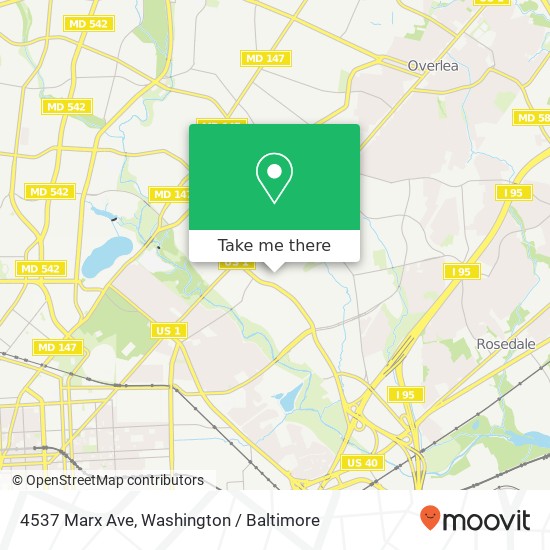 Mapa de 4537 Marx Ave, Baltimore, MD 21206