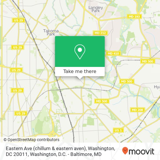 Eastern Ave (chillum & eastern aven), Washington, DC 20011 map