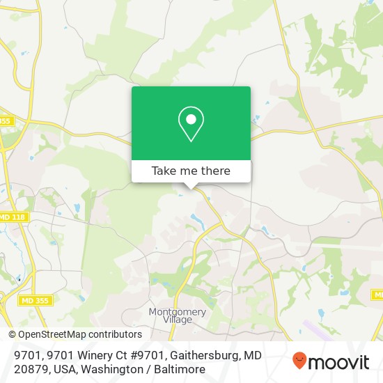 Mapa de 9701, 9701 Winery Ct #9701, Gaithersburg, MD 20879, USA
