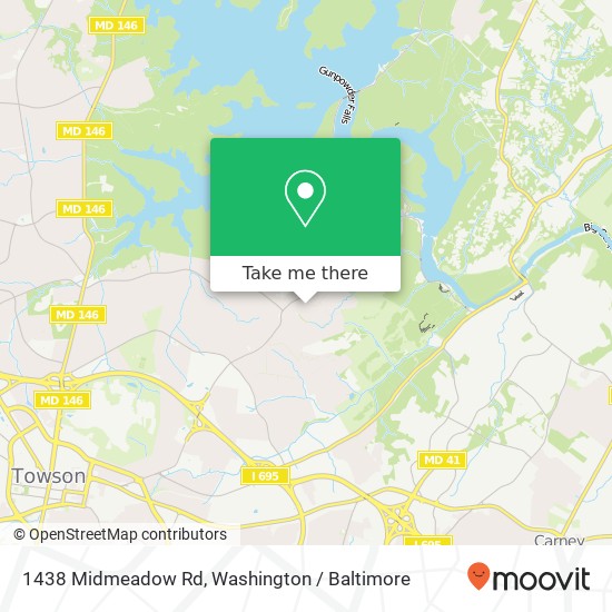 Mapa de 1438 Midmeadow Rd, Towson, MD 21286