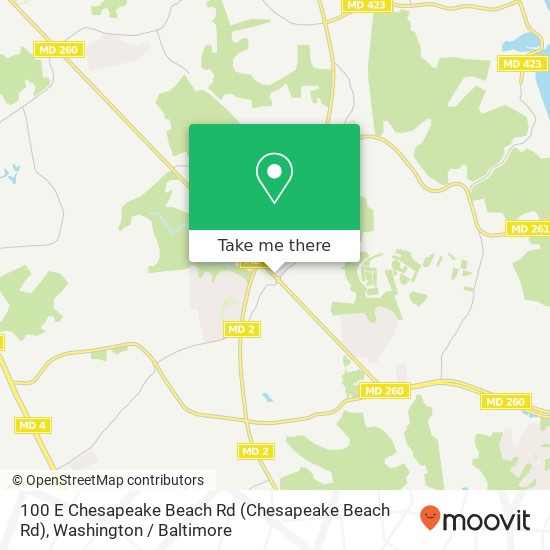 Mapa de 100 E Chesapeake Beach Rd (Chesapeake Beach Rd), Owings, MD 20736