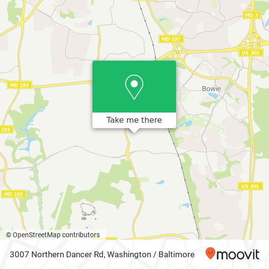 Mapa de 3007 Northern Dancer Rd, Bowie, MD 20721