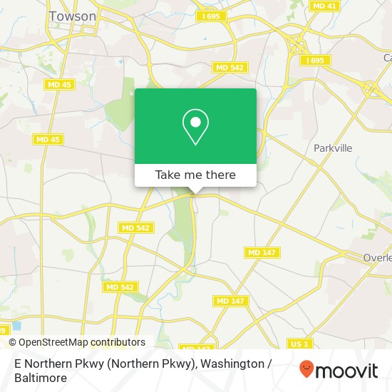 Mapa de E Northern Pkwy (Northern Pkwy), Baltimore, MD 21214