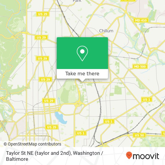 Mapa de Taylor St NE (taylor and 2nd), Washington, DC 20011