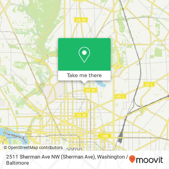 2511 Sherman Ave NW (Sherman Ave), Washington, DC 20001 map
