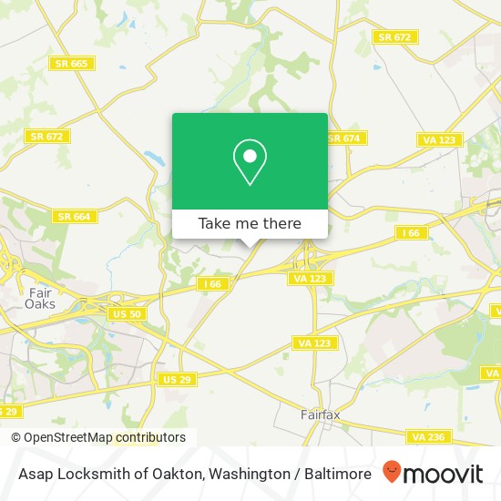 Mapa de Asap Locksmith of Oakton, 3320 Jermantown Rd
