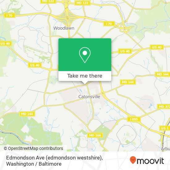 Mapa de Edmondson Ave (edmondson westshire), Catonsville, MD 21228