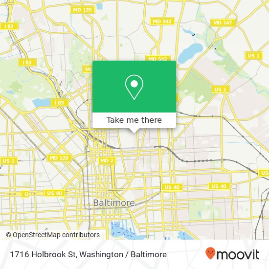 Mapa de 1716 Holbrook St, Baltimore, MD 21202