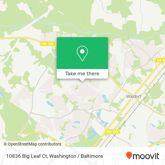 Mapa de 10836 Big Leaf Ct, Waldorf, MD 20603