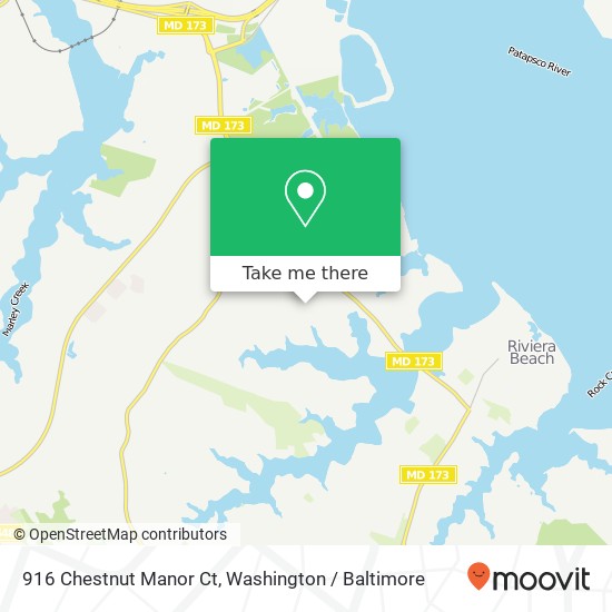 Mapa de 916 Chestnut Manor Ct, Curtis Bay, MD 21226