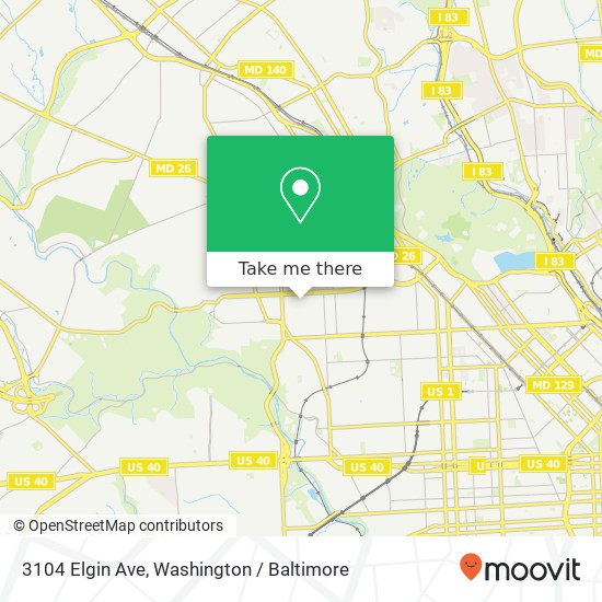 Mapa de 3104 Elgin Ave, Baltimore, MD 21216