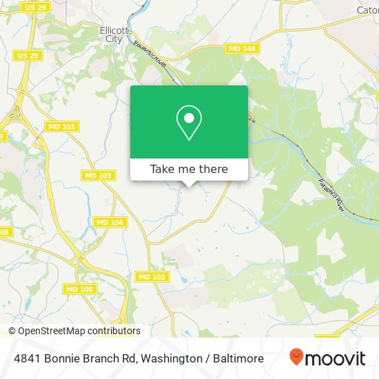 Mapa de 4841 Bonnie Branch Rd, Ellicott City, MD 21043
