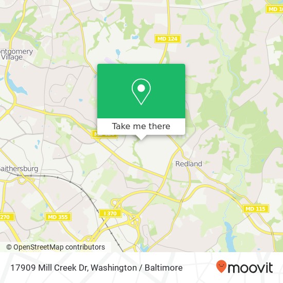 Mapa de 17909 Mill Creek Dr, Derwood, MD 20855