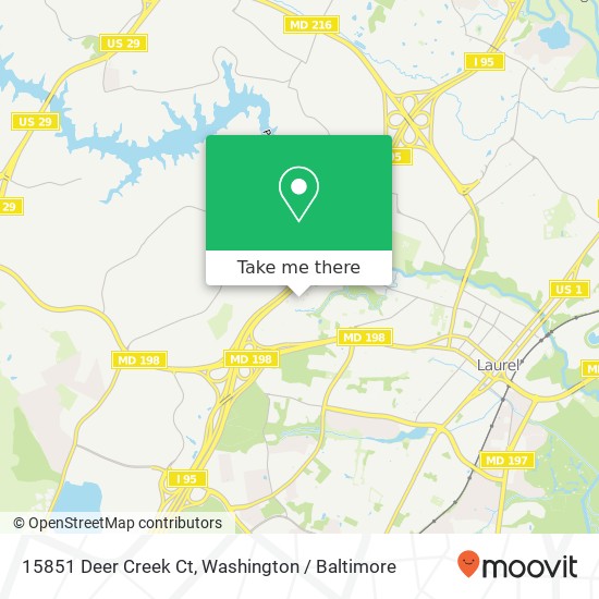 Mapa de 15851 Deer Creek Ct, Laurel, MD 20707