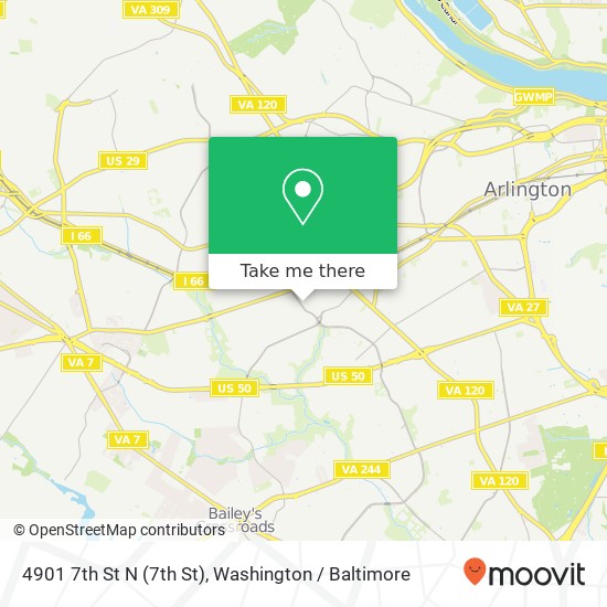 Mapa de 4901 7th St N (7th St), Arlington, VA 22203