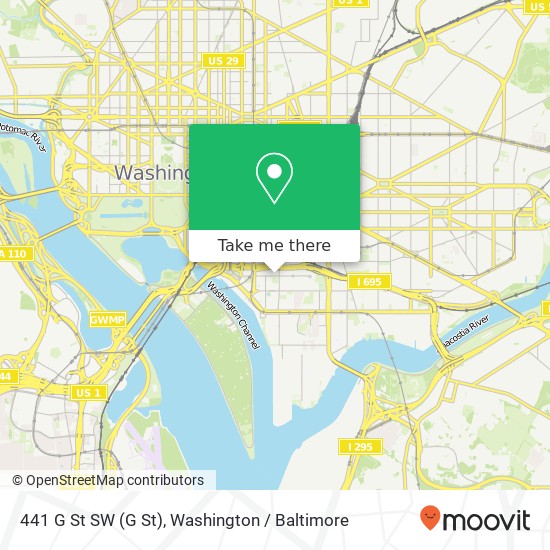 Mapa de 441 G St SW (G St), Washington, DC 20024