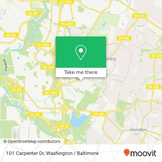 Mapa de 101 Carpenter Dr, Sterling, VA 20164