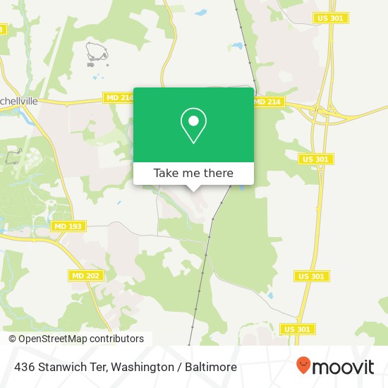 Mapa de 436 Stanwich Ter, Upper Marlboro, MD 20774