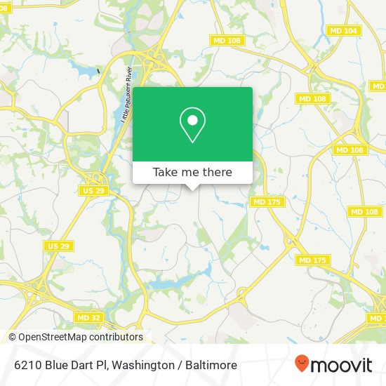 Mapa de 6210 Blue Dart Pl, Columbia, MD 21045