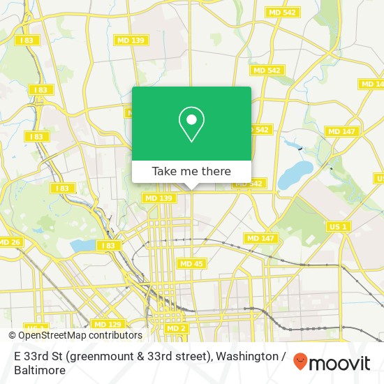 E 33rd St (greenmount & 33rd street), Baltimore, MD 21218 map