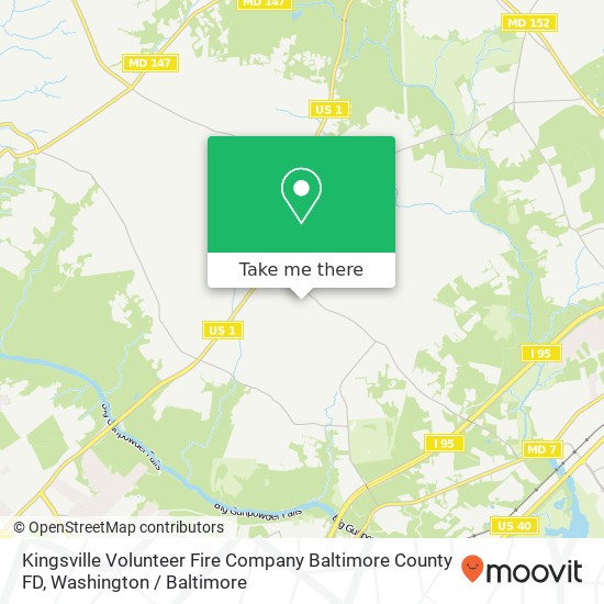 Kingsville Volunteer Fire Company Baltimore County FD map