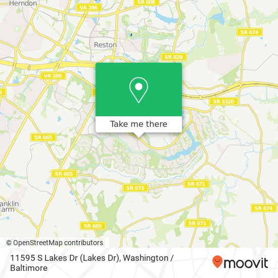 Mapa de 11595 S Lakes Dr (Lakes Dr), Reston, VA 20191